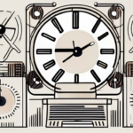 A clock divided into five sections