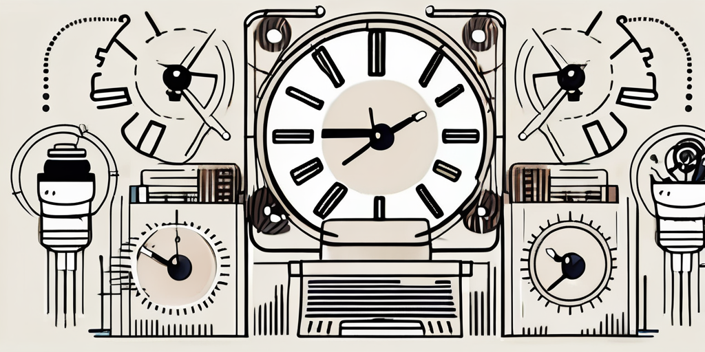 A clock divided into five sections