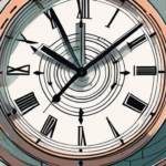 A clock intertwined with a well-structured flowchart